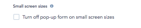 HubSpot Pop-up Form Options